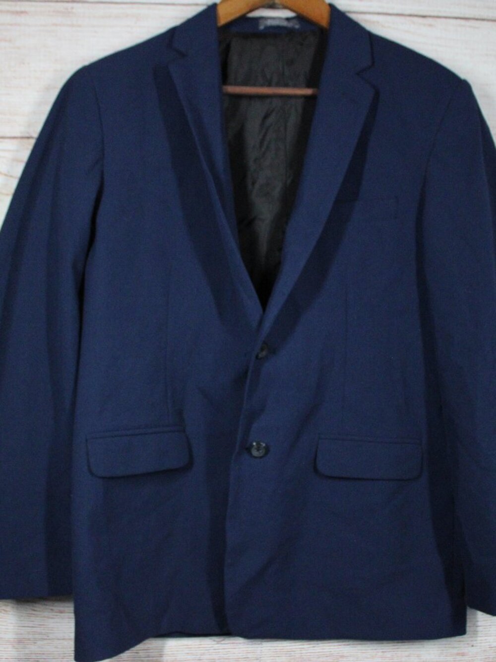Van Heusen Flex Boys Blazer Size 18 Husky Navy Blue Stretch Suit Jacket